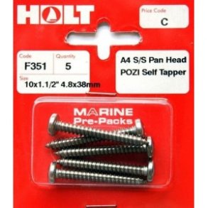 Rustfrie A4 skruer 4,8 x 38mm